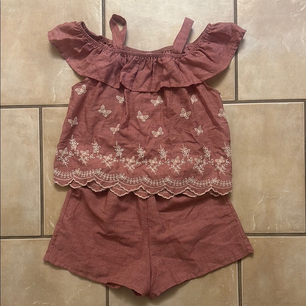 Butterfly Embroidered Off-Shoulder Top